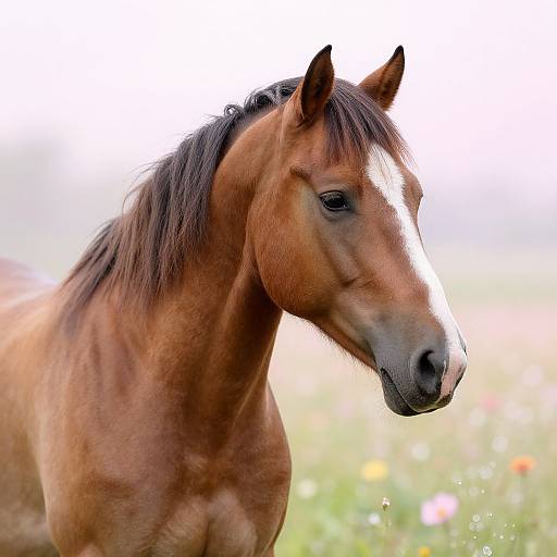 Elegant Photorealistic Pony in Dreamy Meadow