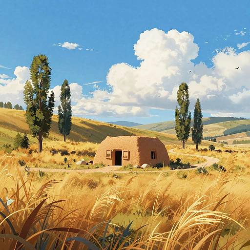 Whimsical Adobe Home in Grassland