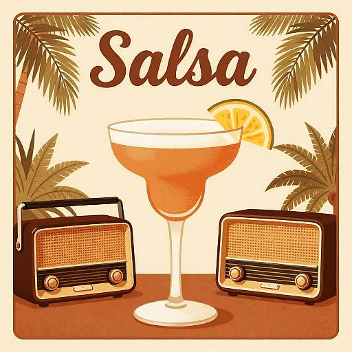 Mid-Century Tropical Salsa Poster