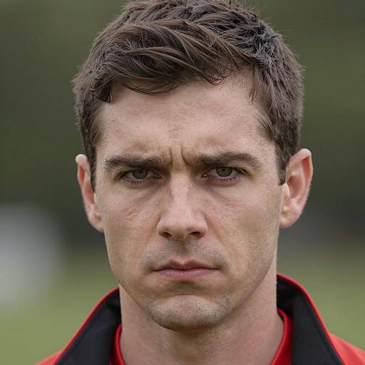 Close-Up of Intense Man in Nature