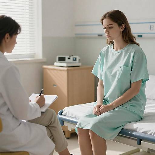 Bright Hospital Room Scene with Patients