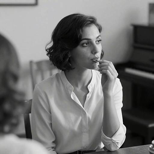 Elegant Indoor Portrait in Black and White