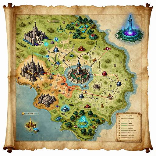 Vintage RPG Fantasy Game Map