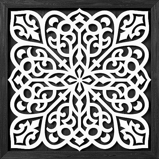 Intricate Islamic Scrollwork Mandala Design