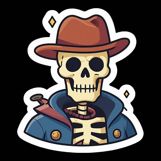 Colorful Hipster Skeletor Vector Portrait