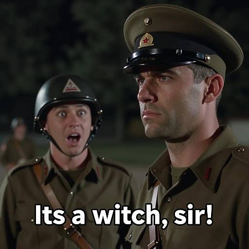 Dramatic Military Encounter at Night