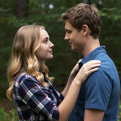 Romantic Forest Moment: Young Couple