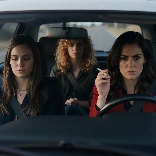 Three Women in a Car Photograph