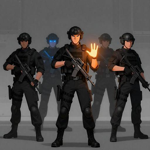 Tactical Soldiers with Glowing Powers