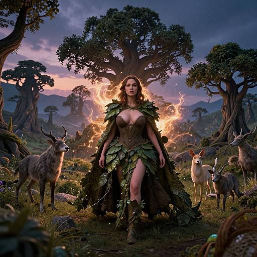 Twilight Druid in Enchanted Forest