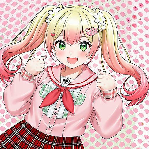 Illustration of Momosuzu nene (casual), hololive in the style of Gojarun