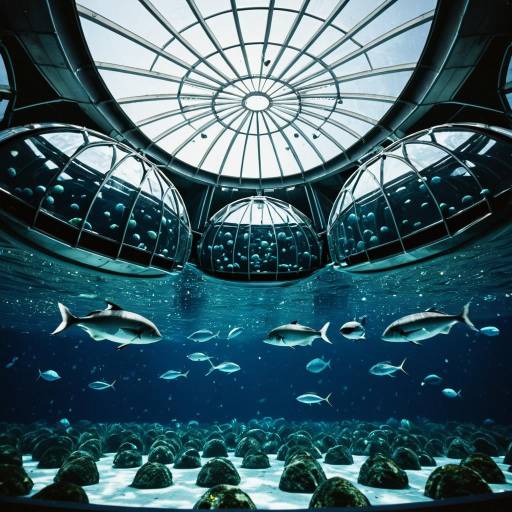 Hyperrealistic Aquatic Farming Pods Under Moonpool