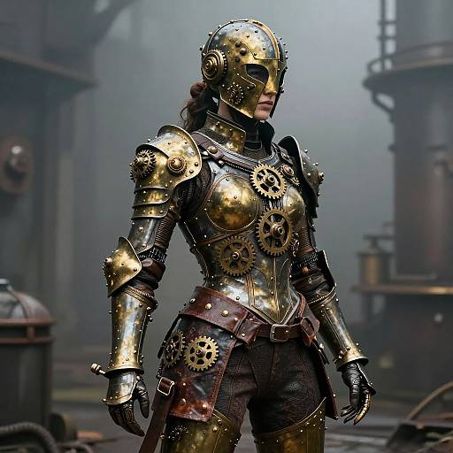 Steampunk Ariana Armor Battle Stance