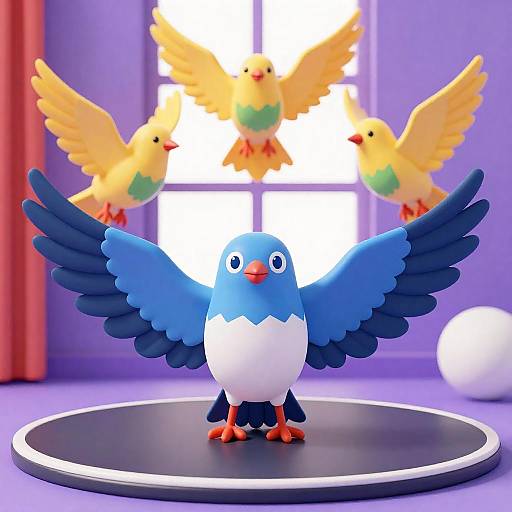 Vibrant Birds in a Colorful Setting