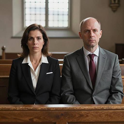 Serious Couple in Church Setting