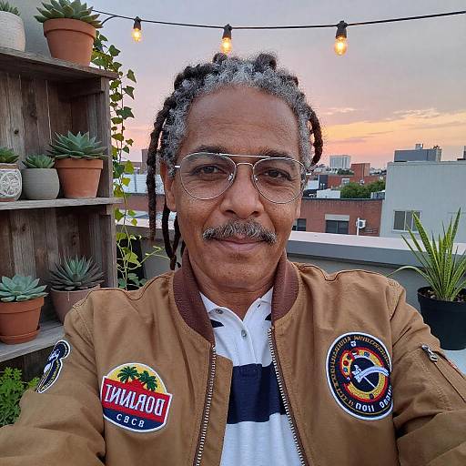 Candid Rooftop Portrait of Afro-Latinx Nonbinary