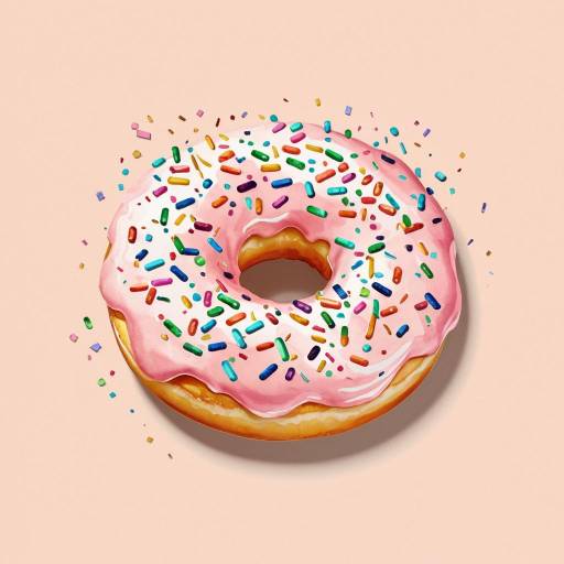 Pink Frosted Donut with Rainbow Sprinkles