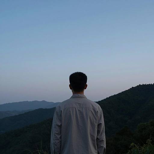 Serene Mountain Silhouette at Twilight