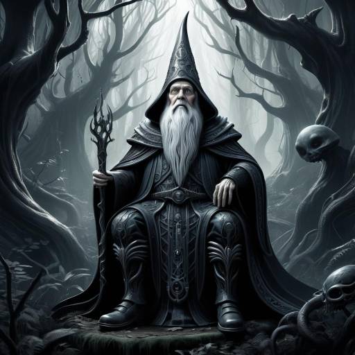 Wise Wizard in Enchanted Eerie Forest Wise Wizard in Enchanted Eerie Forest