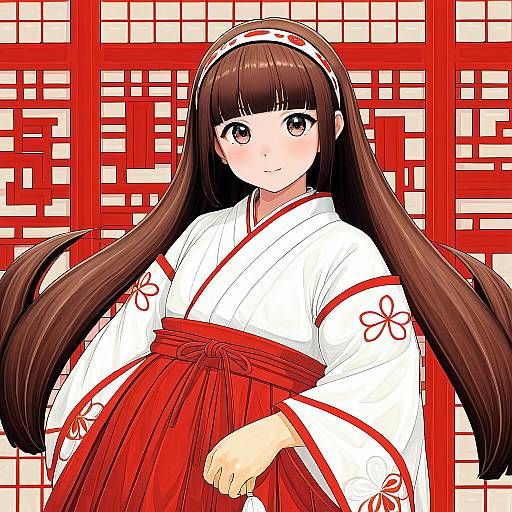 Illustration of Amayadori machi, kumamiko in the style of Maullarmaullar