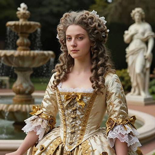 Baroque Portrait of Woman in Lace