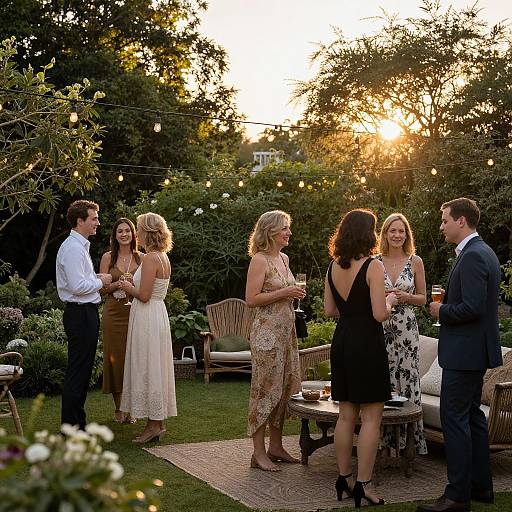 Elegant Garden Swinger Community Gathering