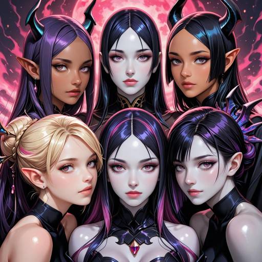 Diverse Fantasy Girls with Unique Styles