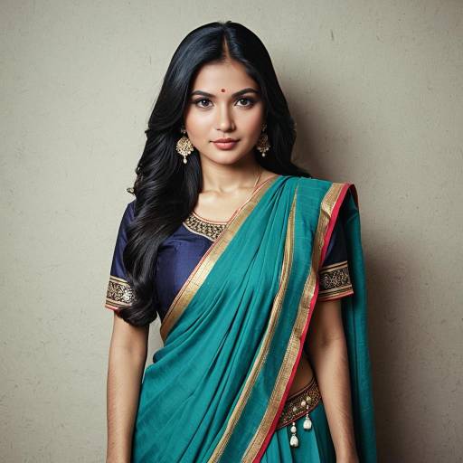 Elegant Woman in Traditional Indian Saree