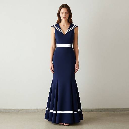 Woman in Navy Wedding Dress