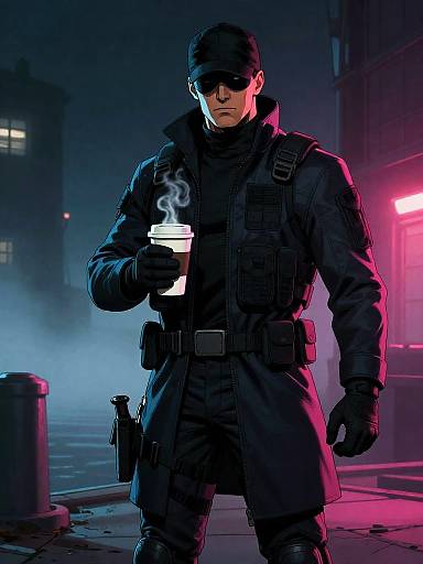 Mysterious Bounty Hunter in Foggy Harbor