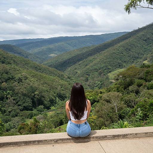 Woman Gazing Over Colombian Valley