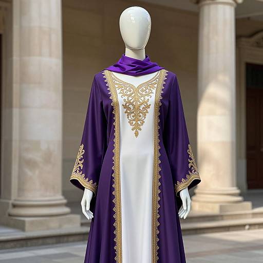 Elegant Mannequin in Embroidered Outfit