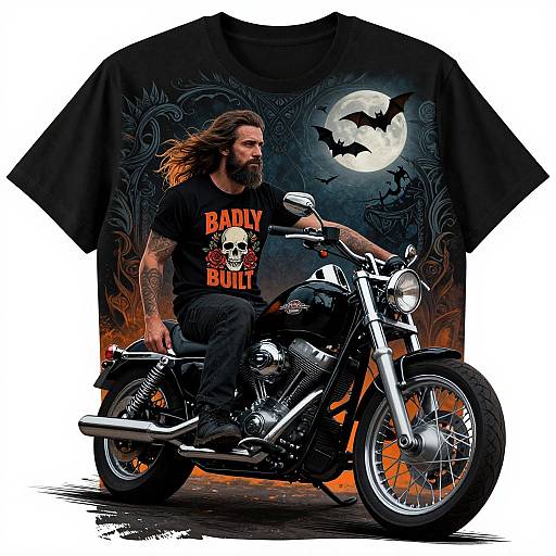 Digital illustration of a bearded man with long hair, wearing a 