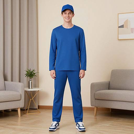 Emo Style Blue Outfit Costume