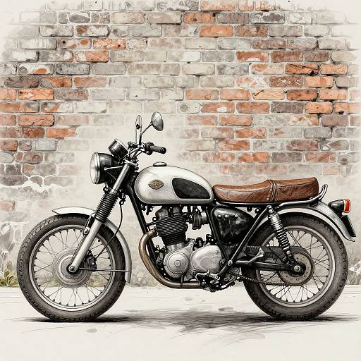 Vintage Motorcycle Sketch Render