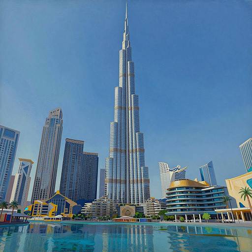 Oil Painting of Burj Khalifa in Dubai