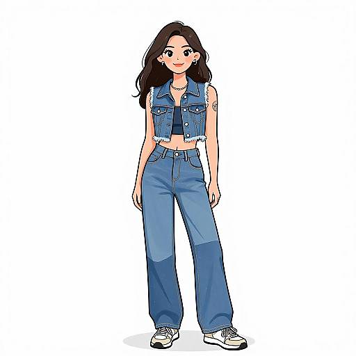 Smiling Woman in Casual Streetwear