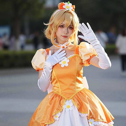 Realistic Princess Daisy Cosplay Outdoors