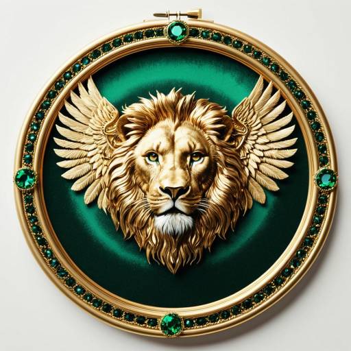 Luxurious Lion Emblem in Gold Frame