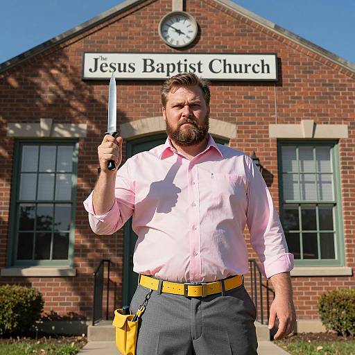 Intense Man by Brick Church Scene