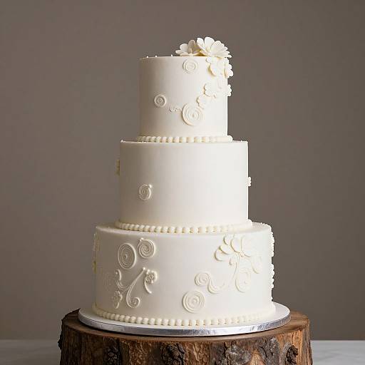 Elegant Three-Tiered Floral Wedding Cake