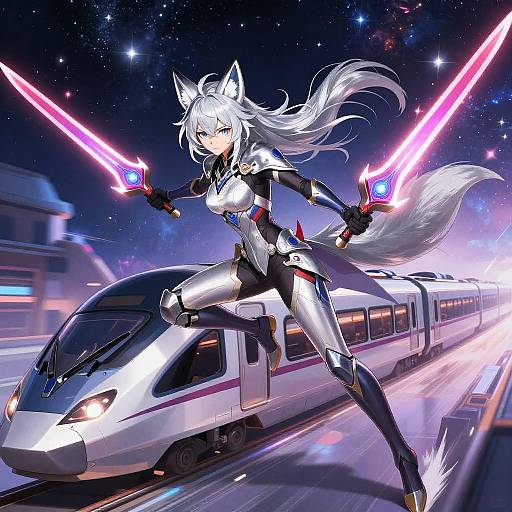 Silver Fox Adventurer in Starry Cosmos