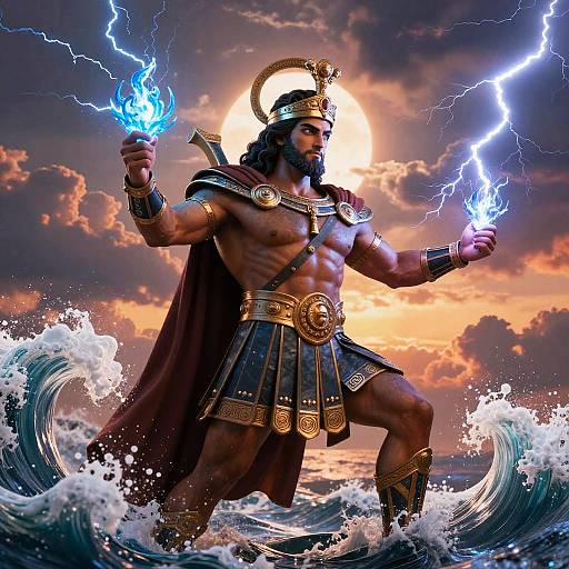 Mighty Greek God with Elemental Powers