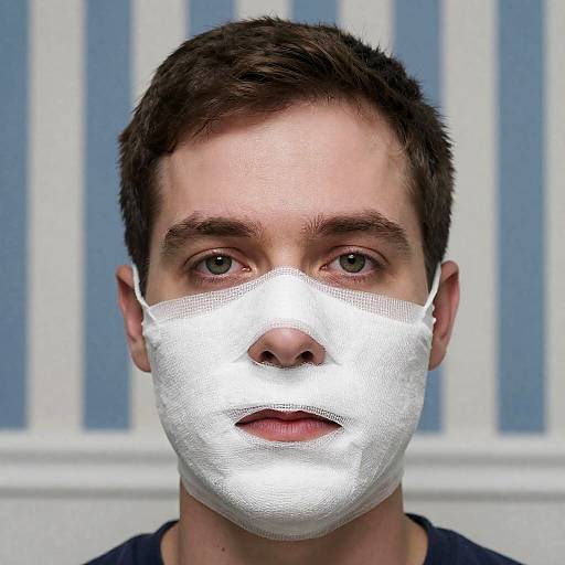 Mysterious Man in Gauze Portrait