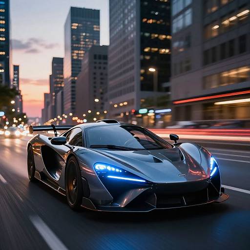 Futuristic Supercar Racing Cityscape