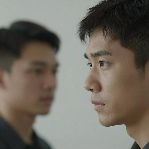 Intense Exchange: Close-Up of Two Men