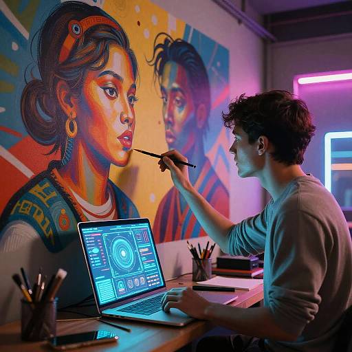 Futuristic Human-AI Art Collaboration