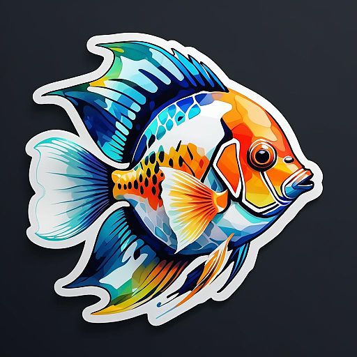 Artistic Tropical Fish Sticker Design Artistic Tropical Fish Sticker Design