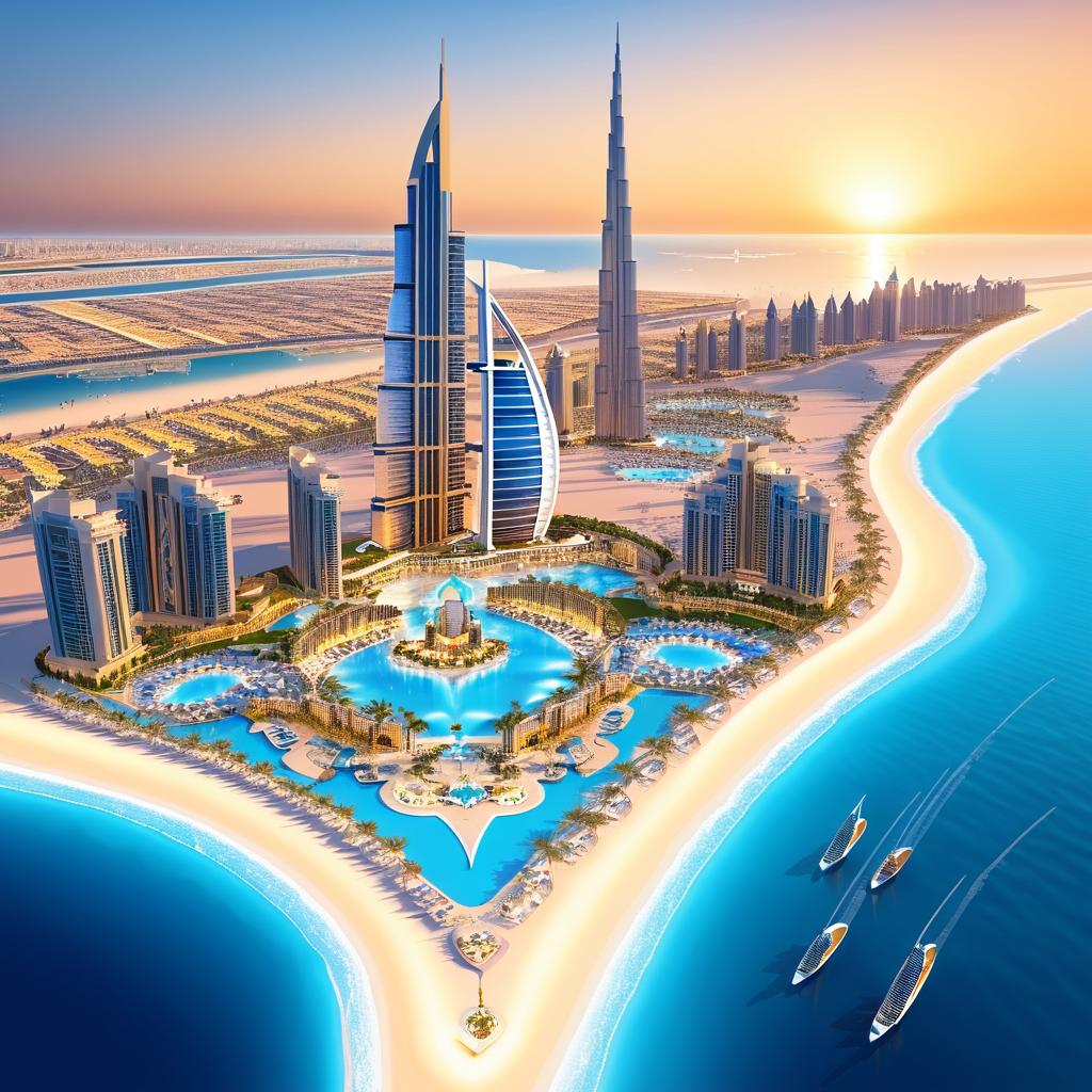 Stunning Sunset Illustration of Dubai