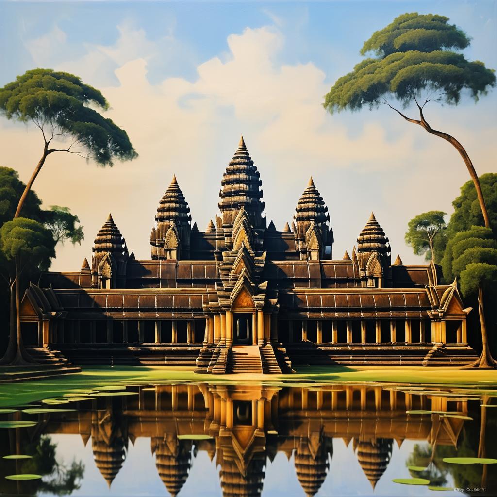 Angkor Wat Reimagined in Da Vinci Style